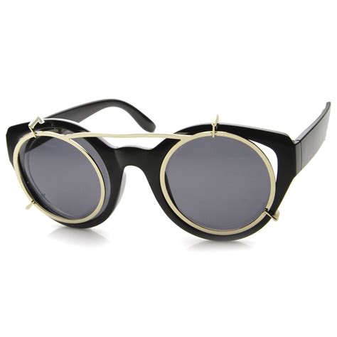 cat eye clip-on sunglasses